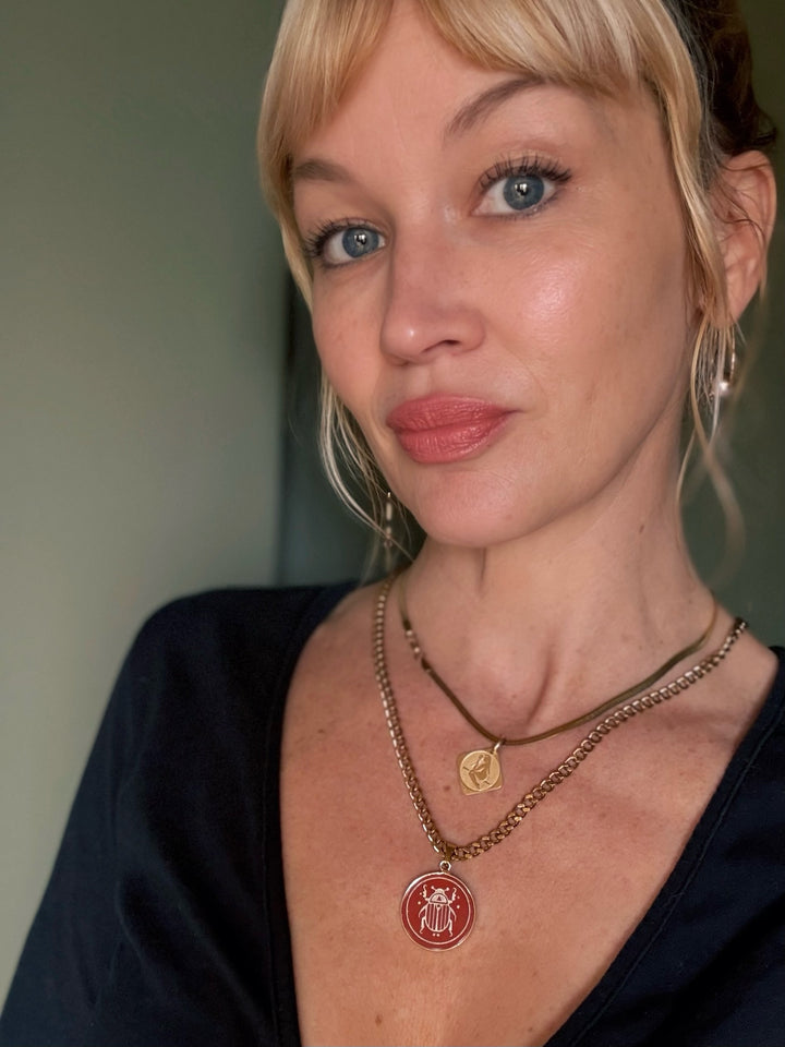 Red Jasper & Golden Scarab