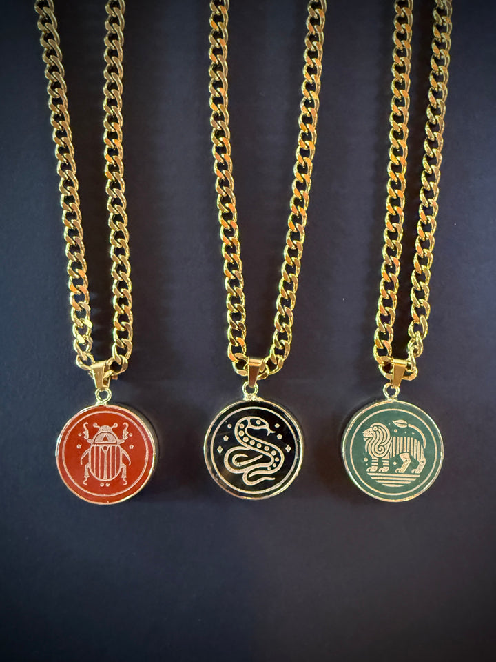 Red Jasper & Golden Scarab